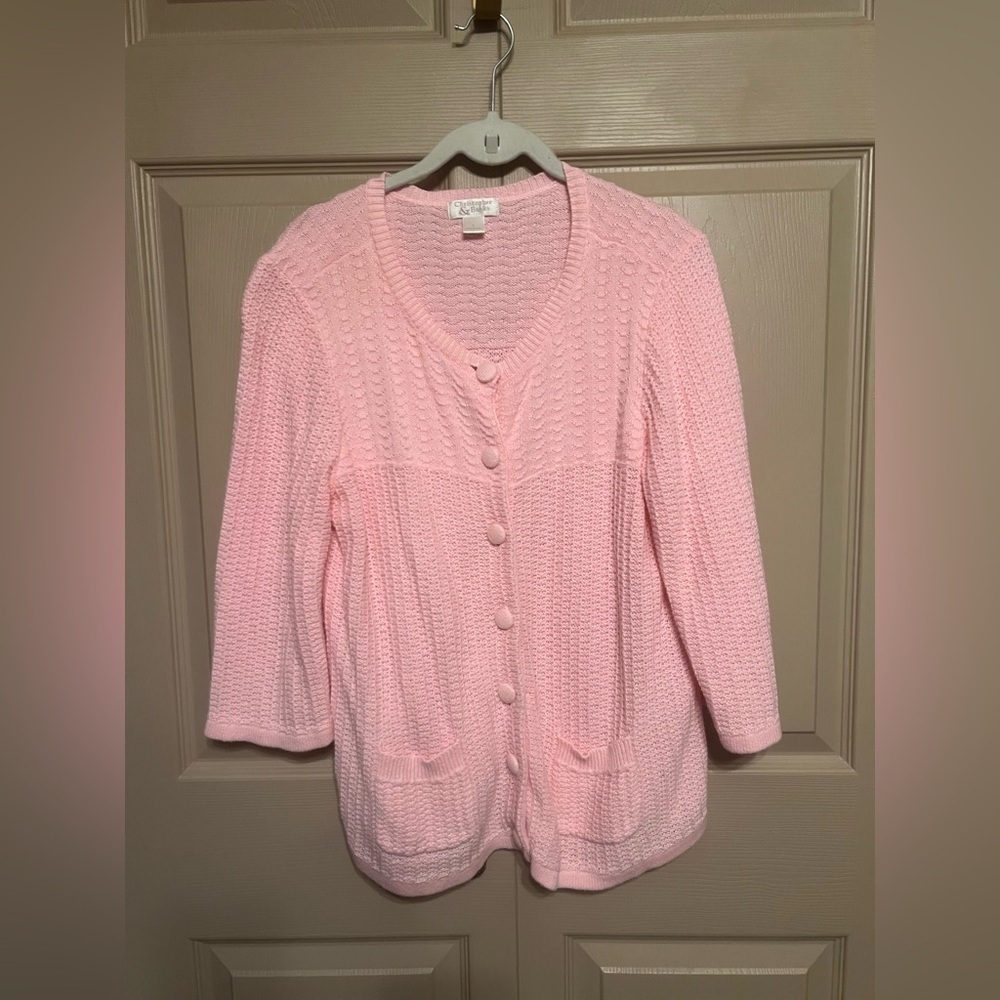 Christopher & Banks Light Pink Button-Up Cardigan
